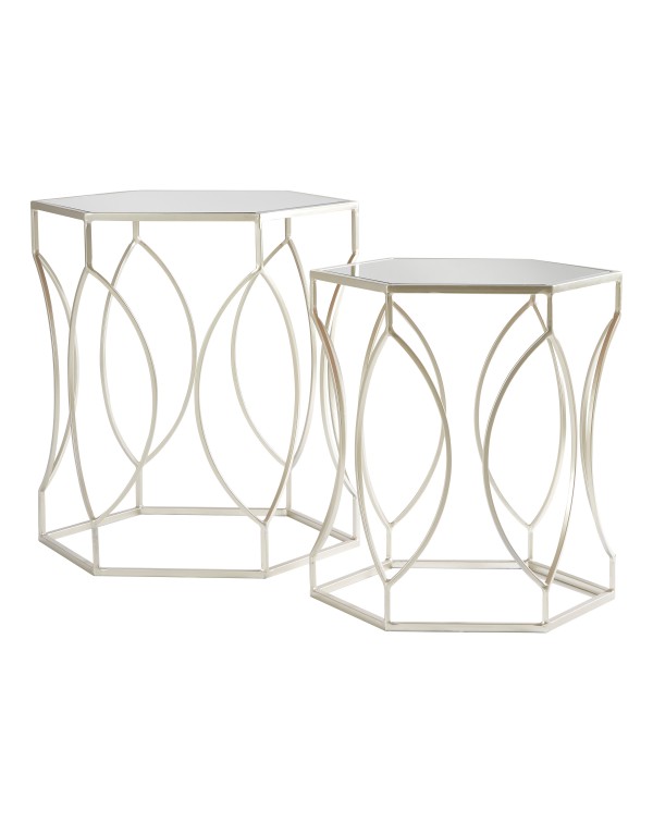 Premier Housewares Avantis Champagne Finish Tables...