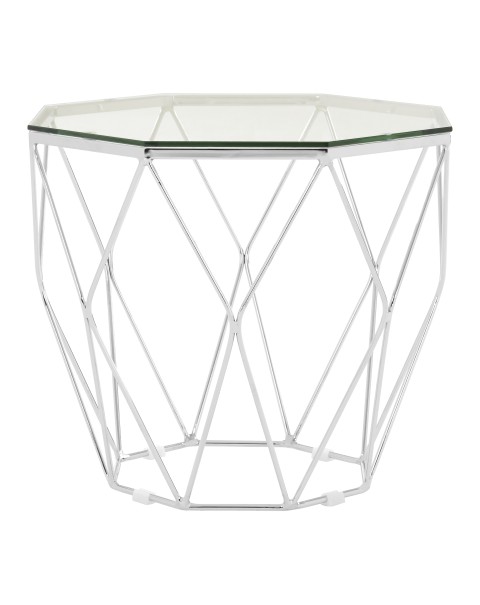 Premier Housewares  Allure End Table Tempered Glass Chrome