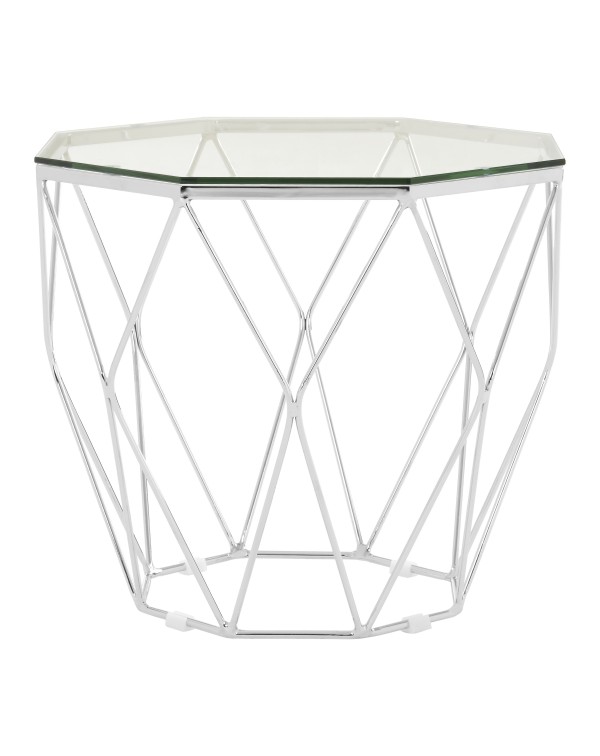 Premier Housewares  Allure End Table Tempered Glas...