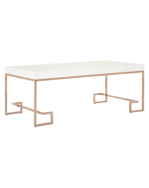  Premier Housewares Allure Coffee Table White High Gloss Rose Gold