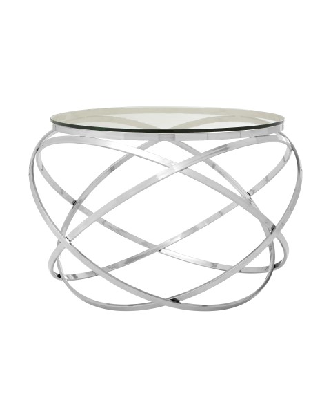 Premier Housewares  Allure End Table Clear Glass Stainless Steel
