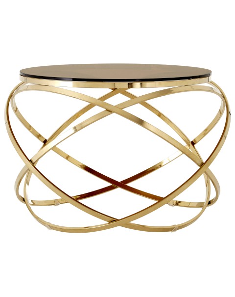  Premier Housewares Allure End Table Red Tint Glass Champagne Gold