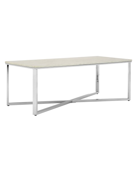  Premier Housewares Allure White Faux Marble Chrome Coffee Table