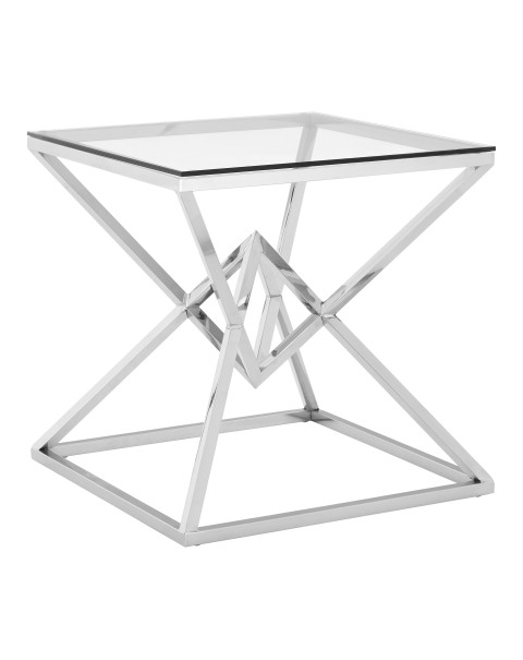  Premier housewares Allure End Table  Triangles and squares contemporary geometric