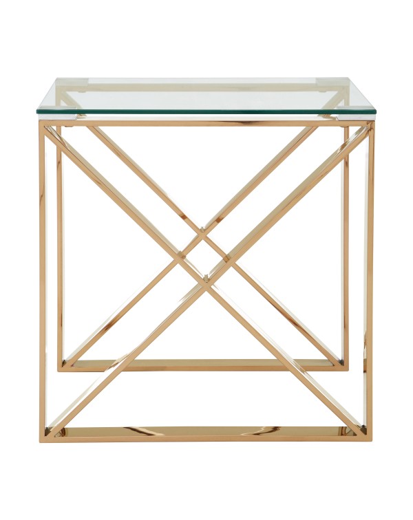  Premier Housewares Allure End Table Clear Glass R...