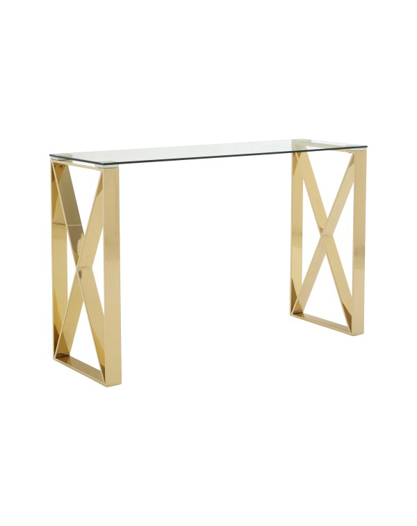  Premier Housewares Allure Console Table Clear Gla...