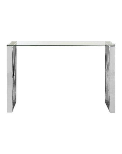  Premier Housewares Allure Console Table Clear Glass Stainless Steel