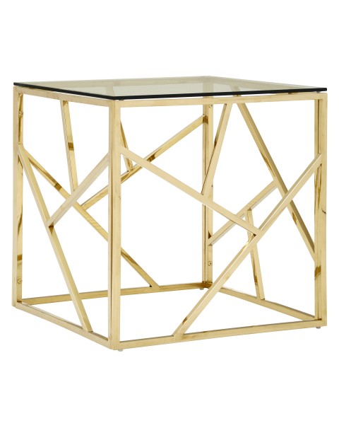  Premier Housewares Allure End Table Clear Glass Champagne Gold