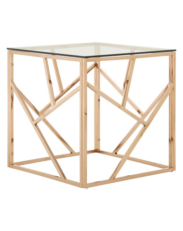  Premier Housewares Allure End Table Clear Glass R...
