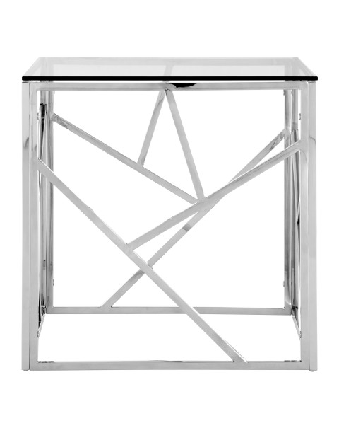  Premier Housewares  Allure End Table Clear Glass Stainless Steel